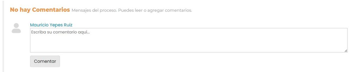 Sección Comentarios con el cuadro de texto para escribir un comentario y el botón Comentar.