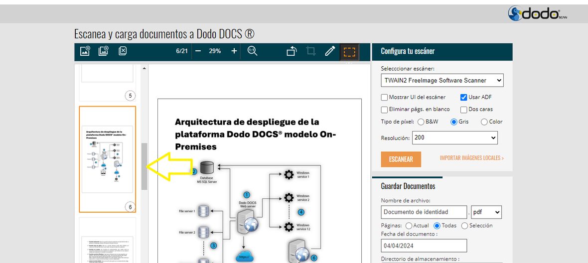 Una imagen del panel izquierdo con borde naranja, indicando que está seleccionada.