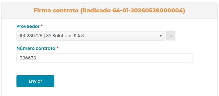 Formulario de edición del registro con los campos actuales y el botón Enviar.