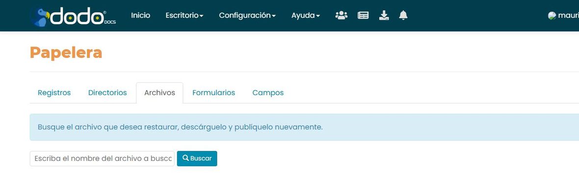 Pestaña «Archivos»: cuadro para escribir el nombre del archivo a buscar y botón Buscar.